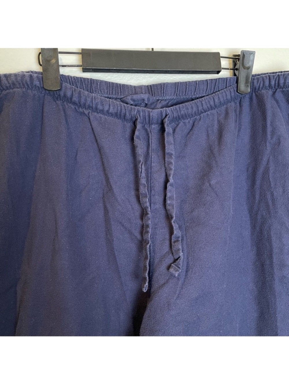 L.L. Bean Solid Flannel Pajama PJ Set Size XLP Navy Petite Warm Cozy Loungewear - Picture 9 of 12